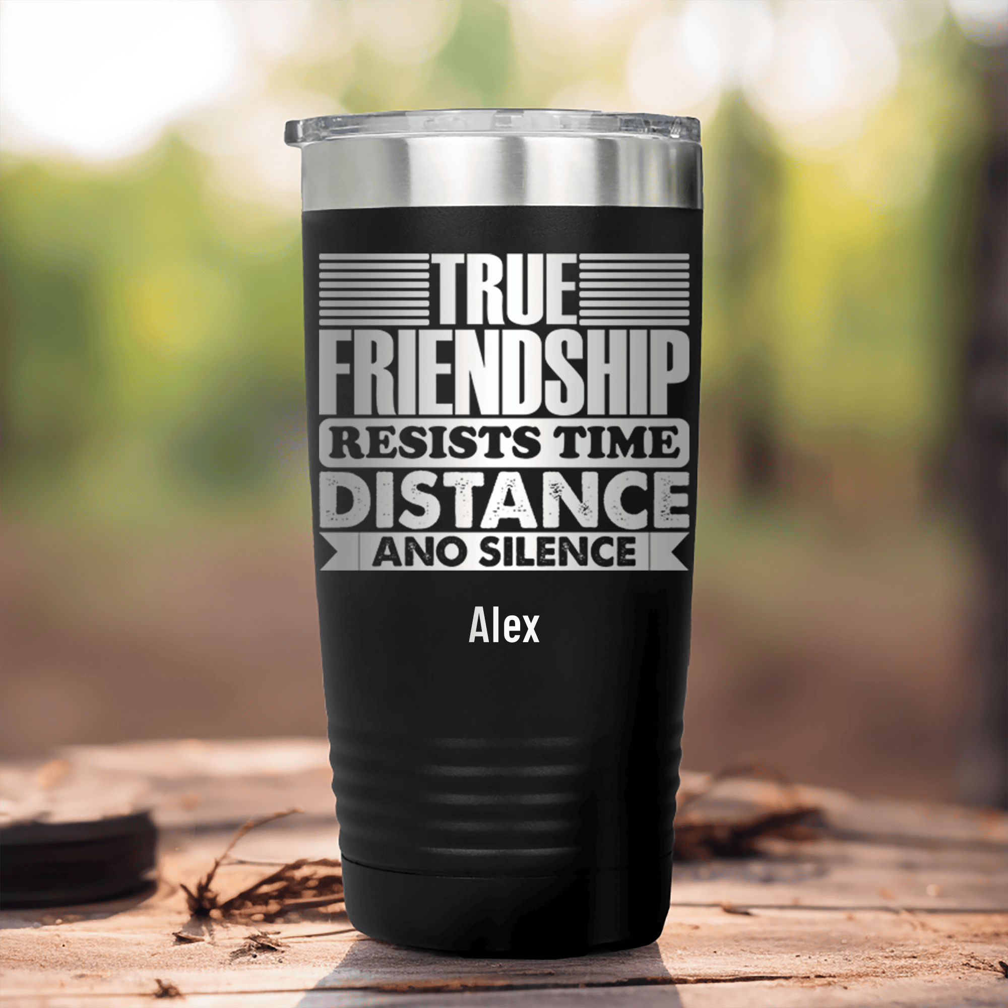 Black Best Friend Tumbler With True Friendship Resists Time Design