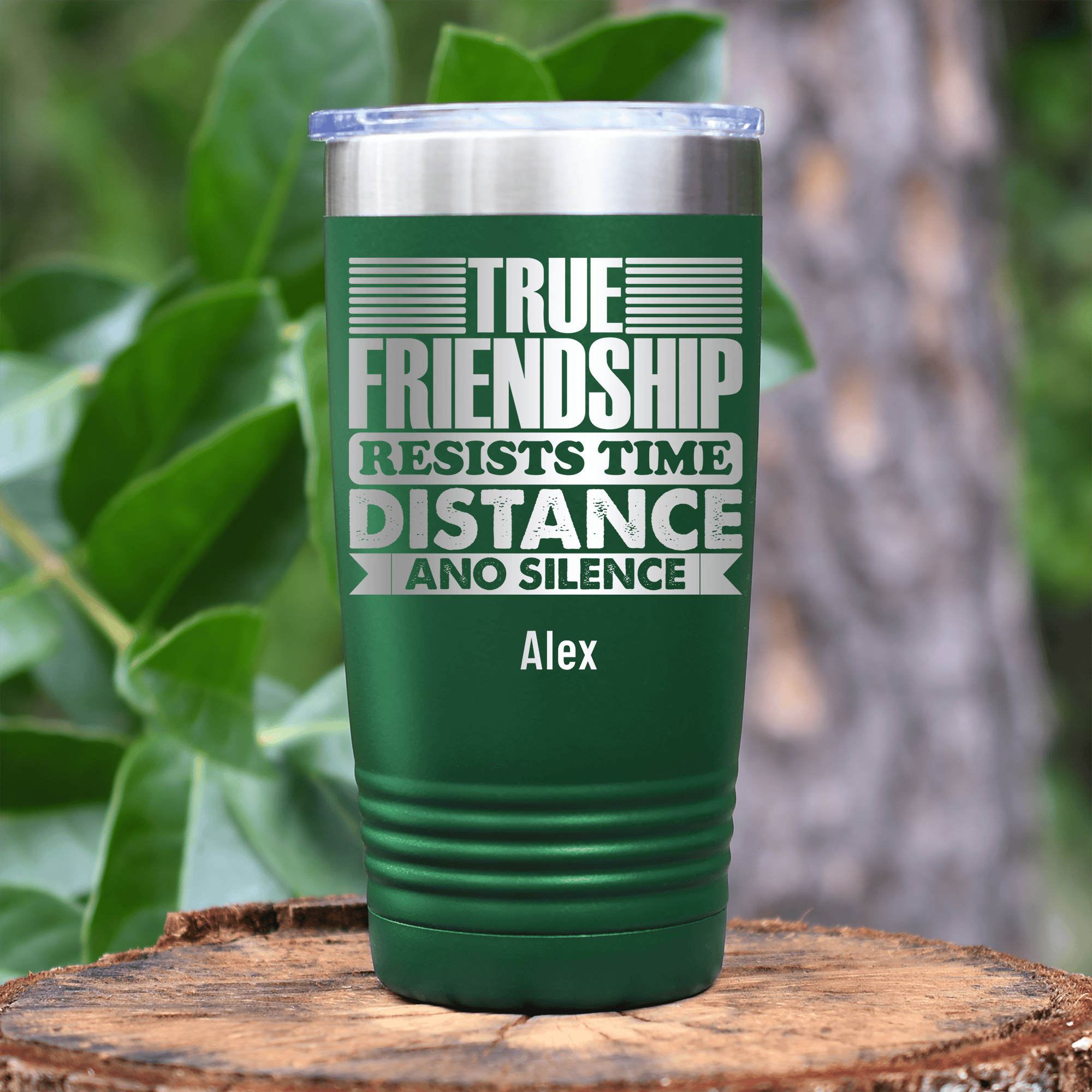 Green Best Friend Tumbler With True Friendship Resists Time Design