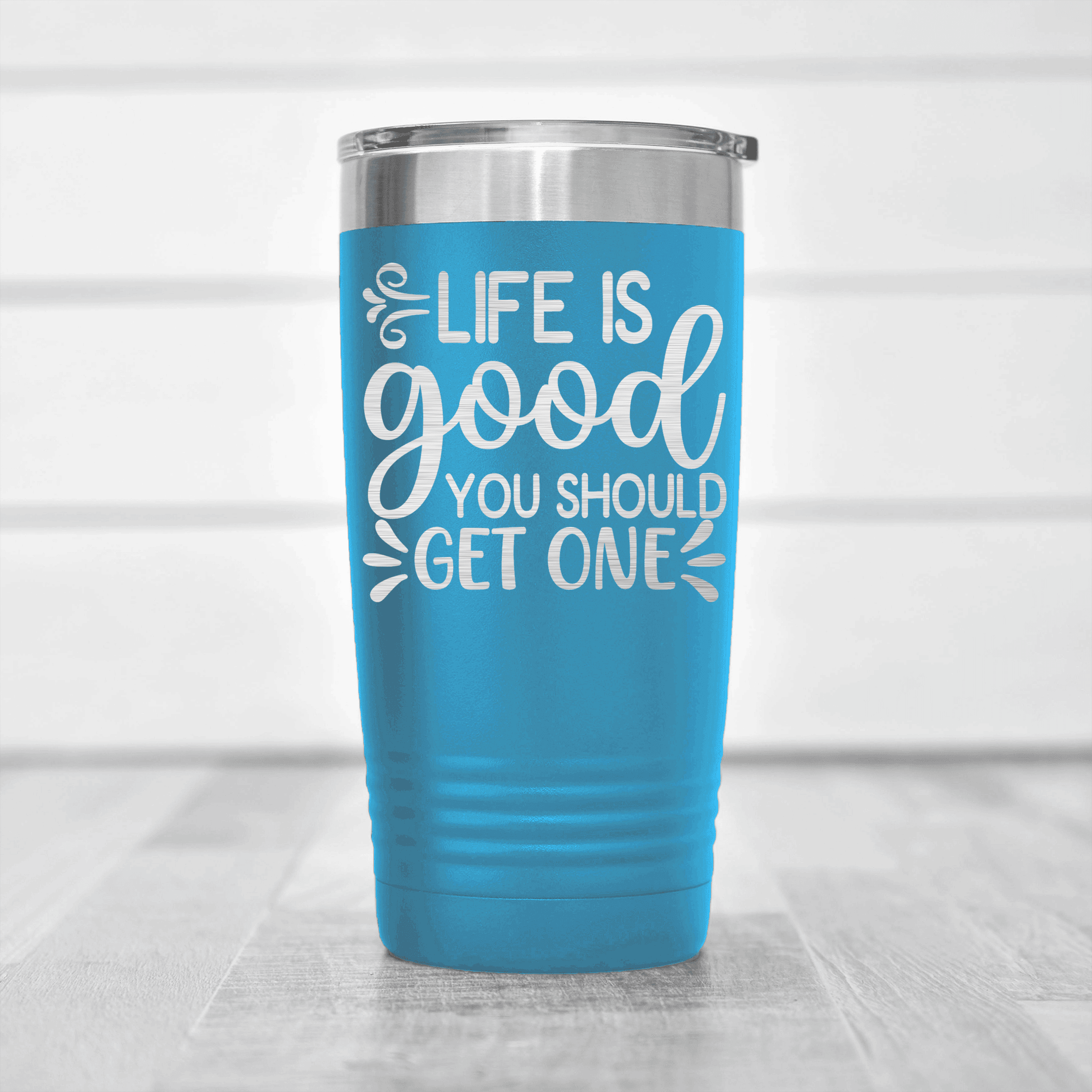 Light Blue pickelball tumbler Try Getting A Life