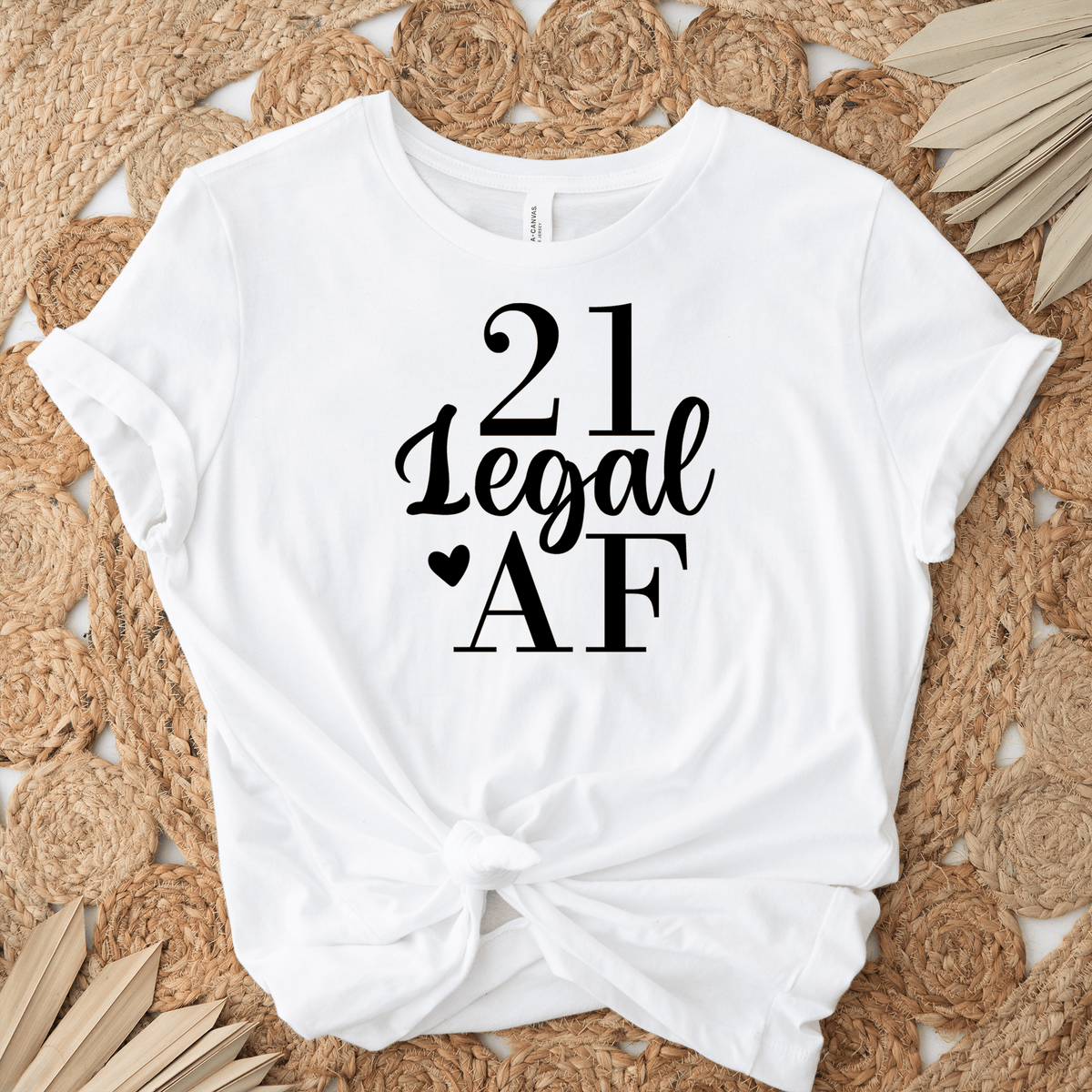 Womens White T Shirt with Twenty-One-AF design