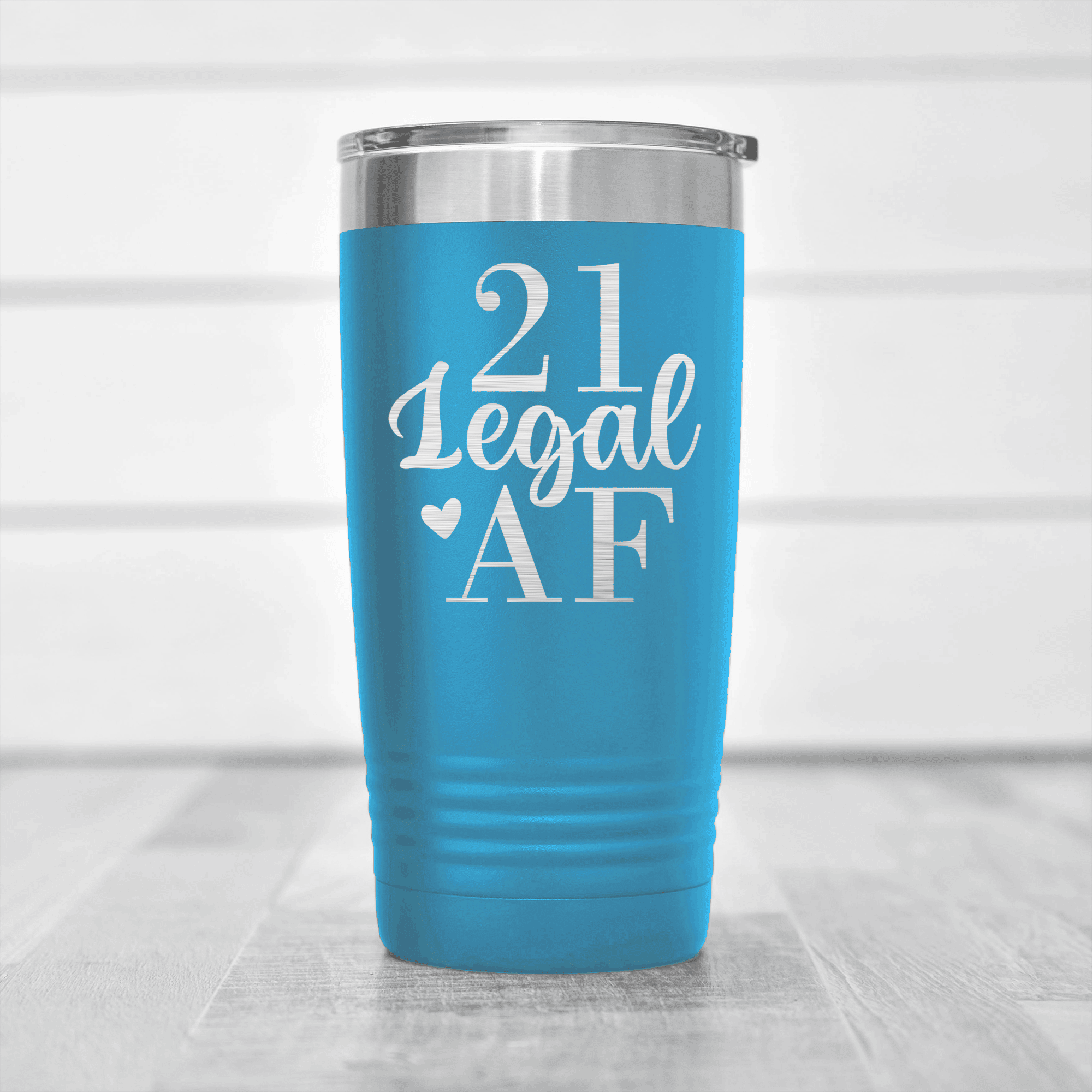 Light Blue birthday tumbler Twenty One AF