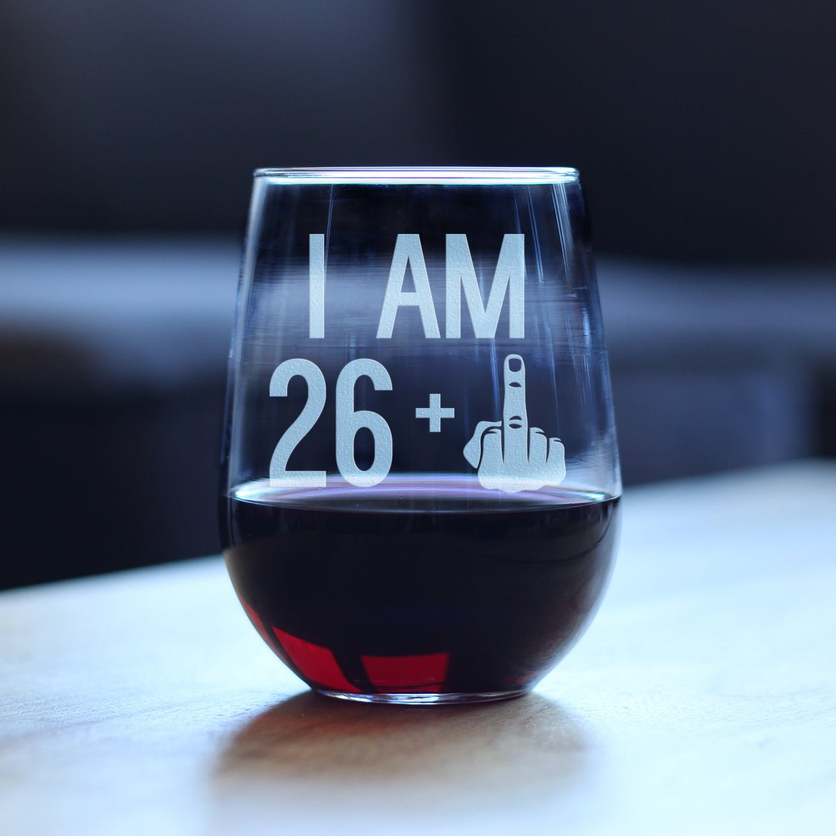 27th Birthday Stemless Wine Glass