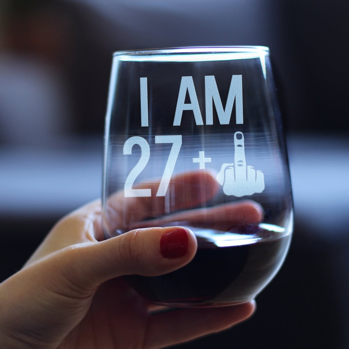 28th Birthday Stemless Wine Glass