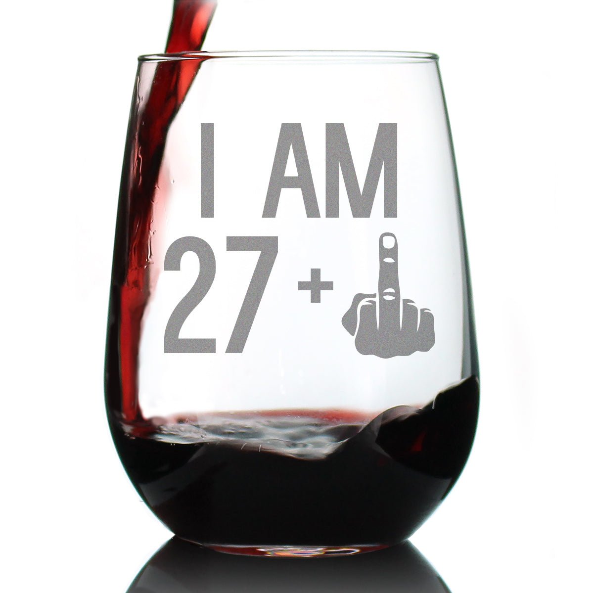 28th Birthday Stemless Wine Glass