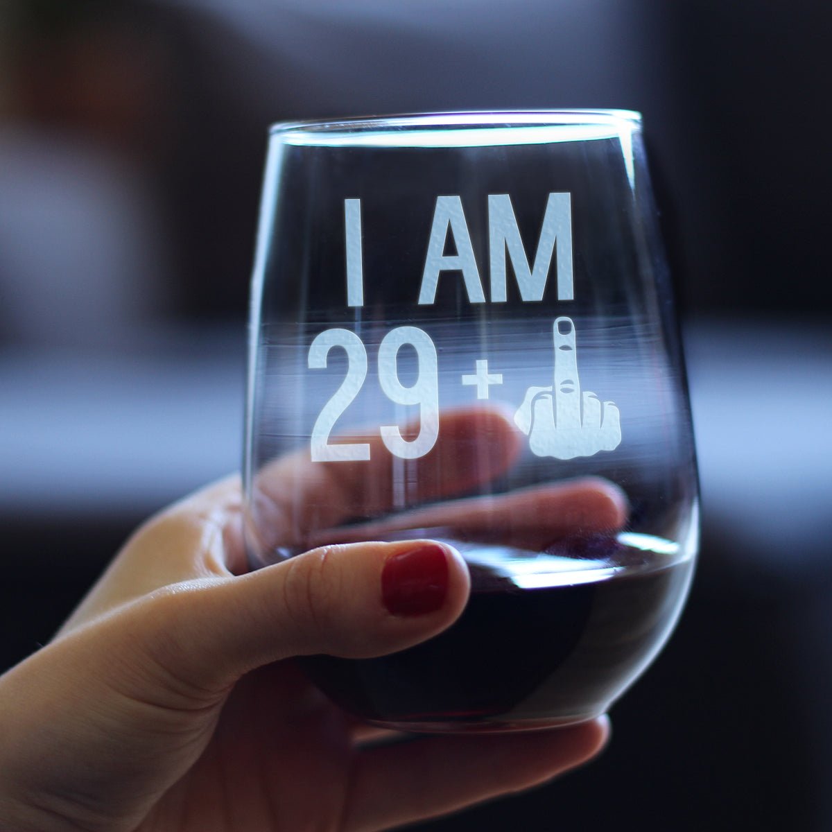 30th Birthday Stemless Wine Glass