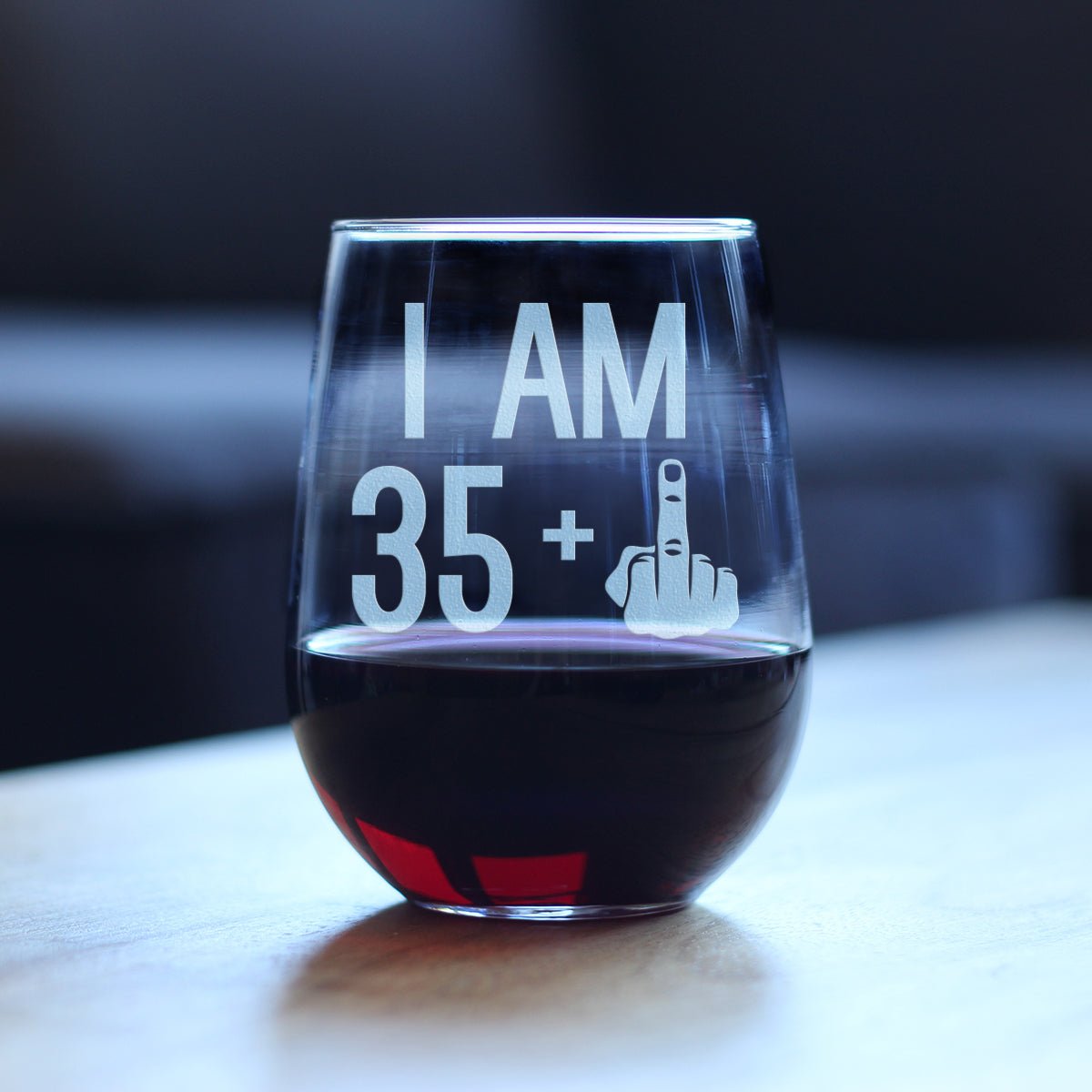 36th Birthday Stemless Wine Glass