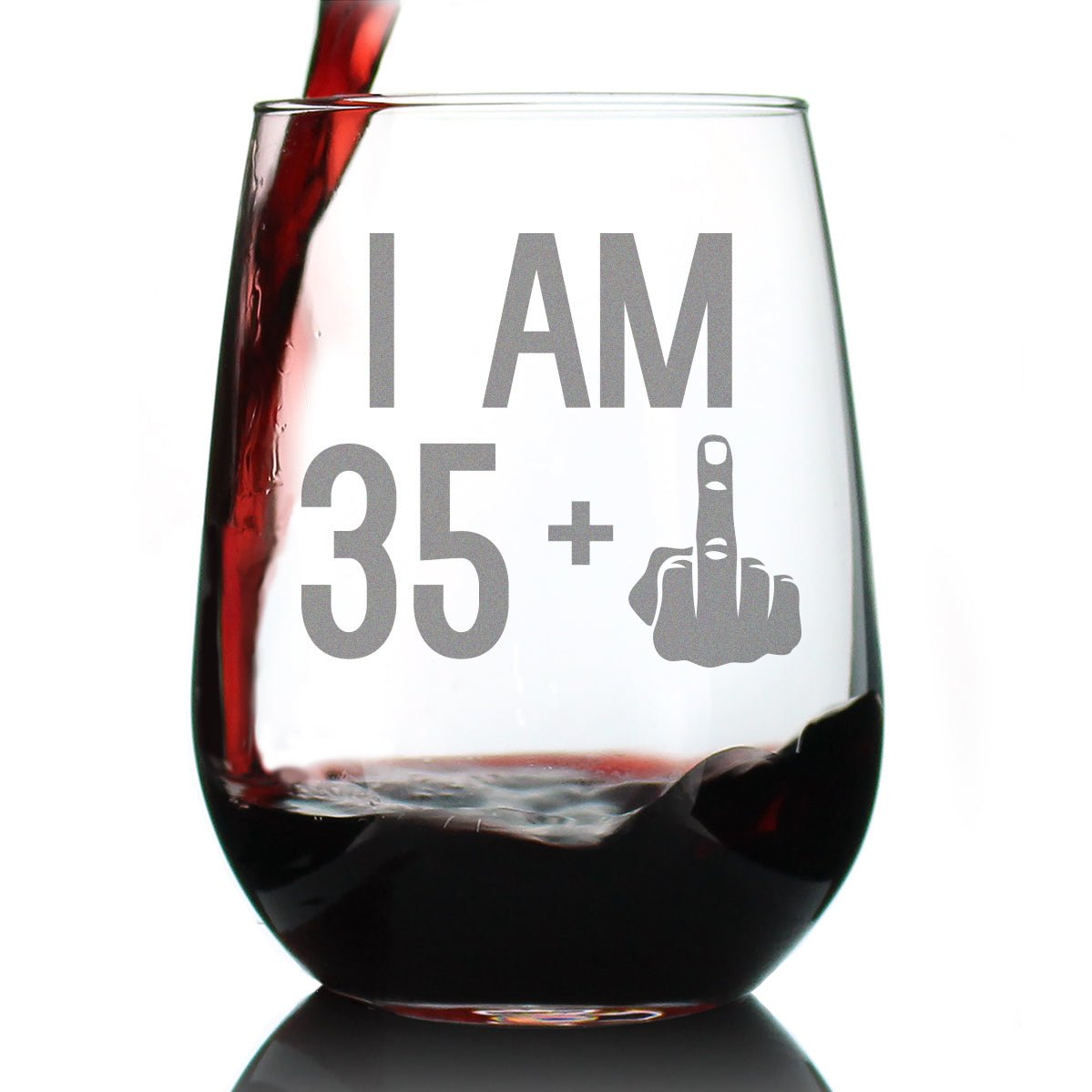 36th Birthday Stemless Wine Glass