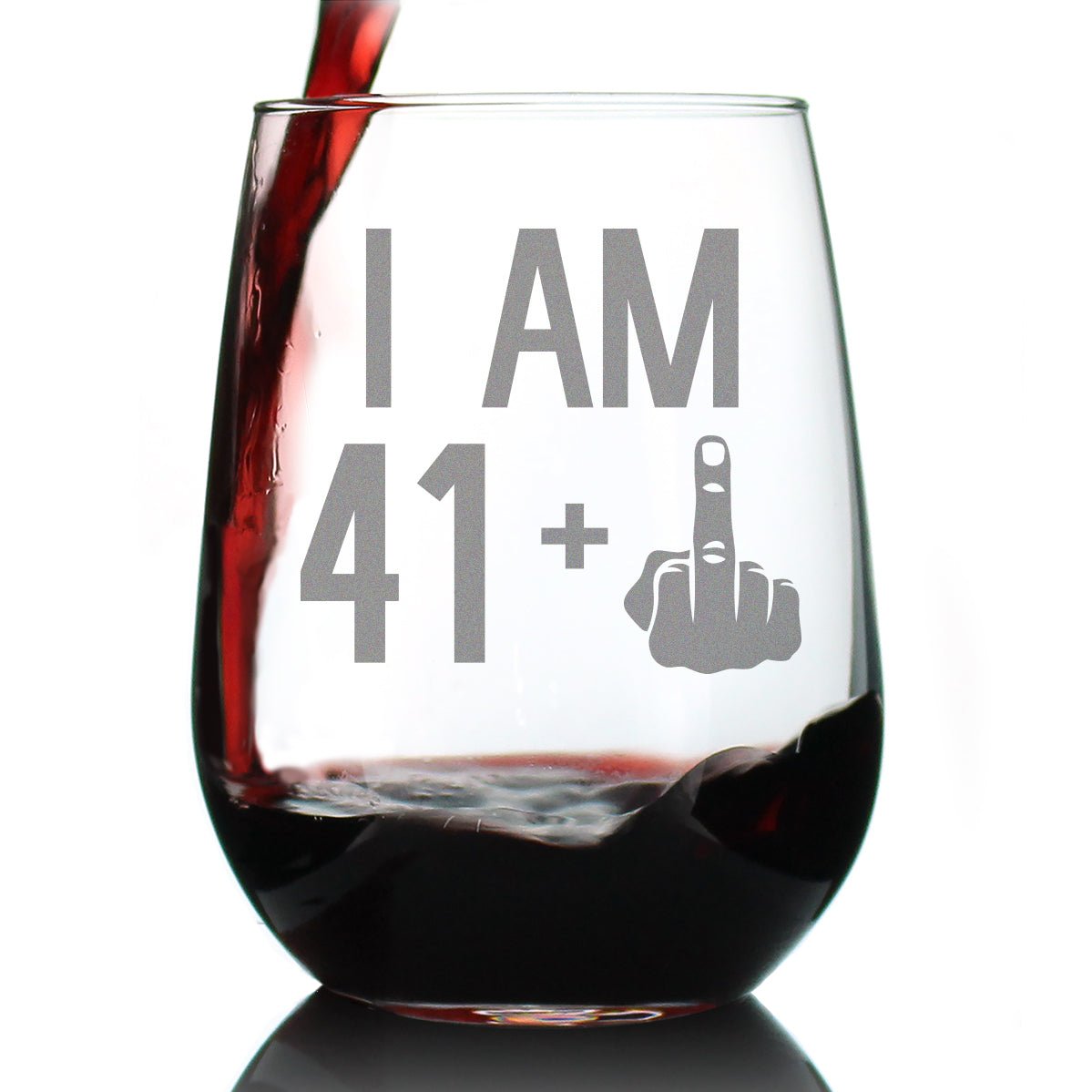 42nd Birthday Stemless Wine Glass