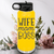 Yellow Mothers Day Water Bottle With Wife Mom Boss Design