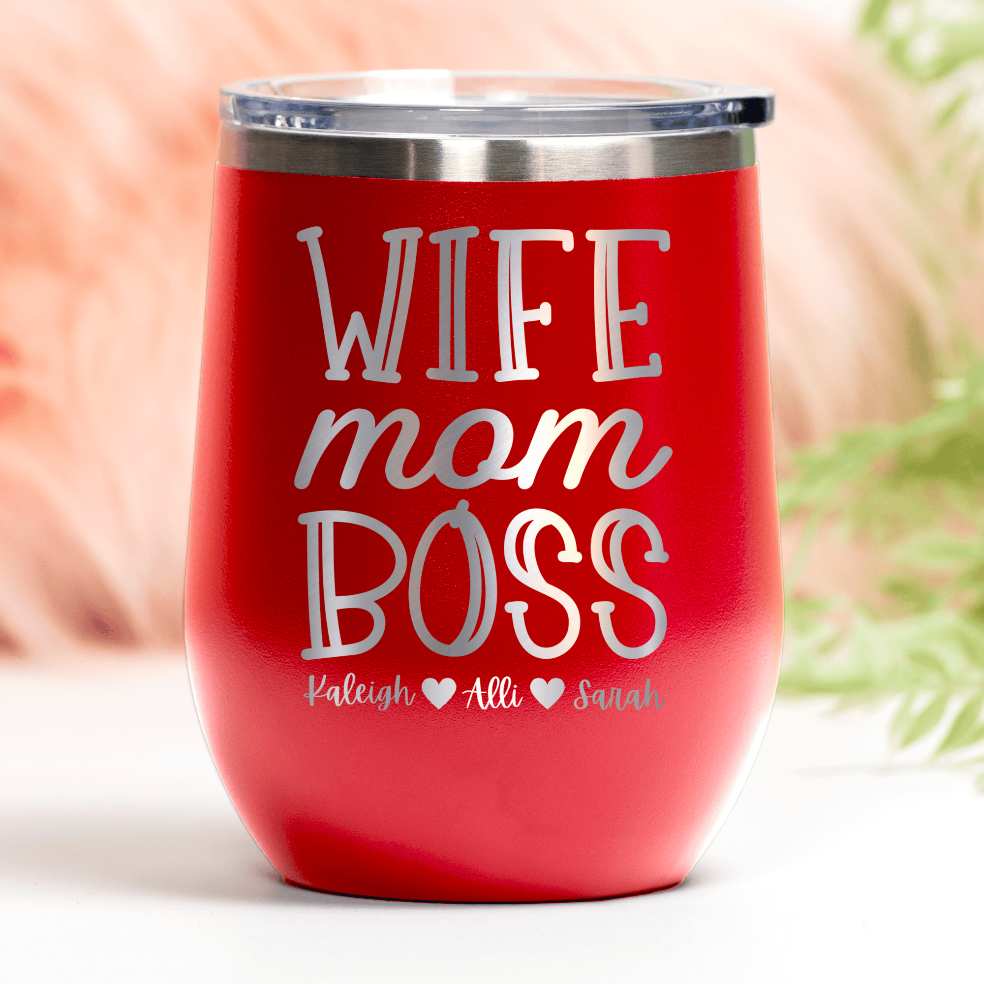 Wife Mom Boss Wine Tumbler