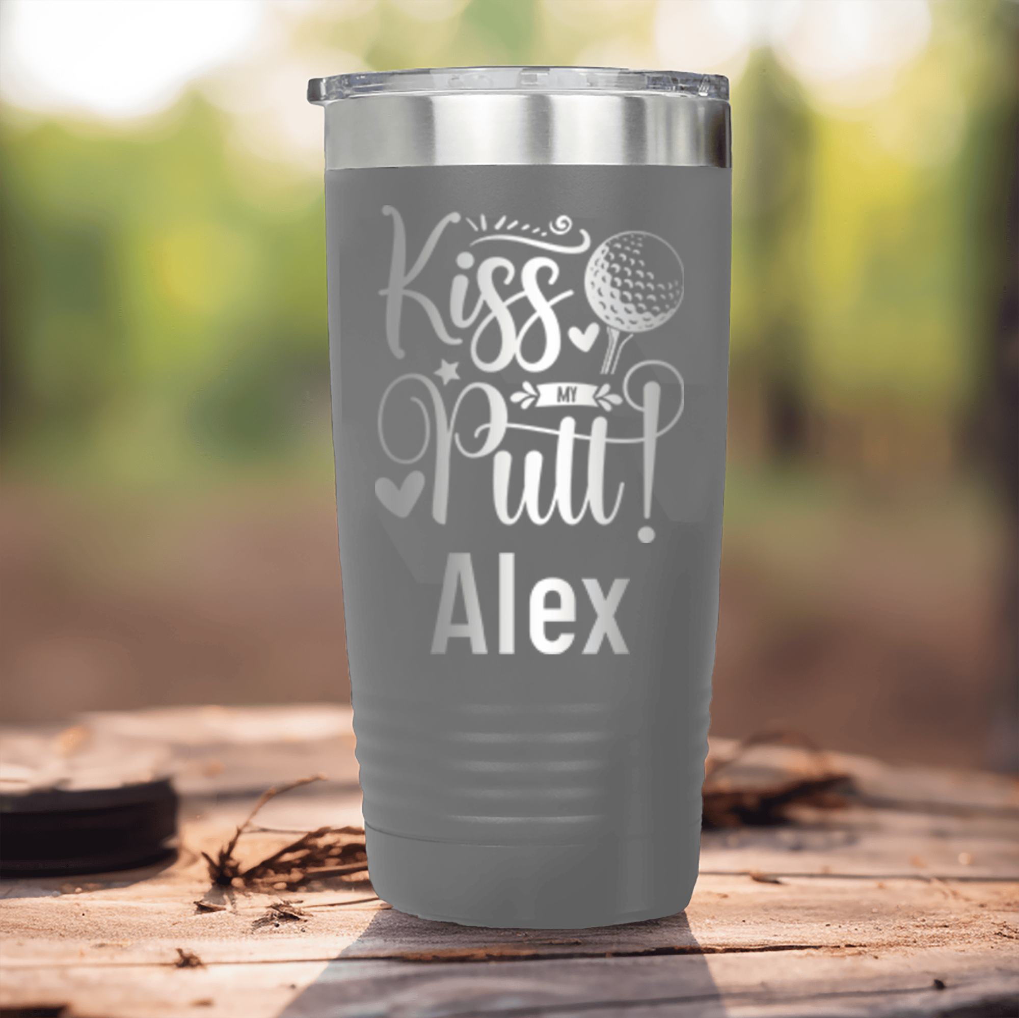 Grey Golf Gifts For Her Tumbler With You Can Kiss My Putt Design