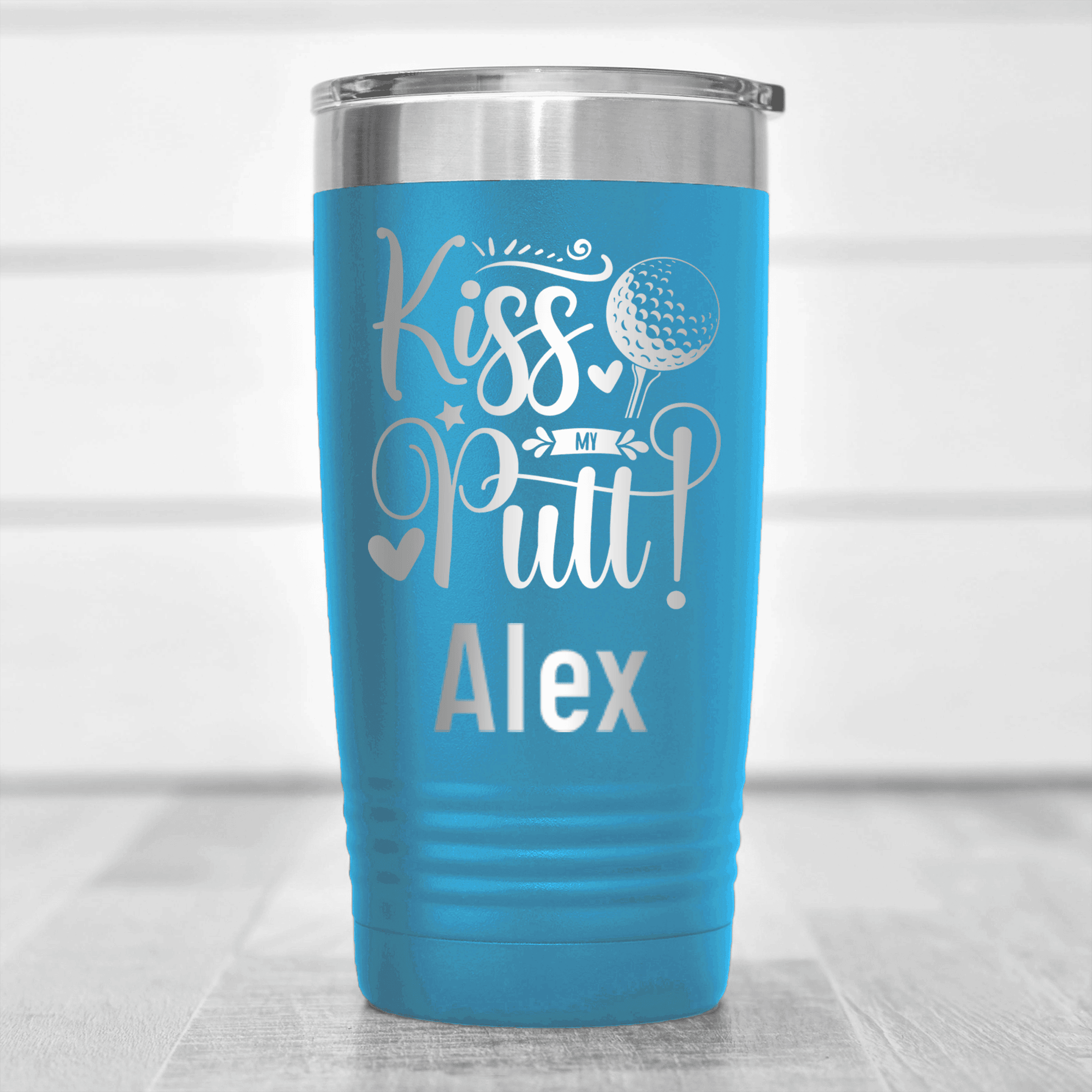 Light Blue Golf Gifts For Her Tumbler With You Can Kiss My Putt Design