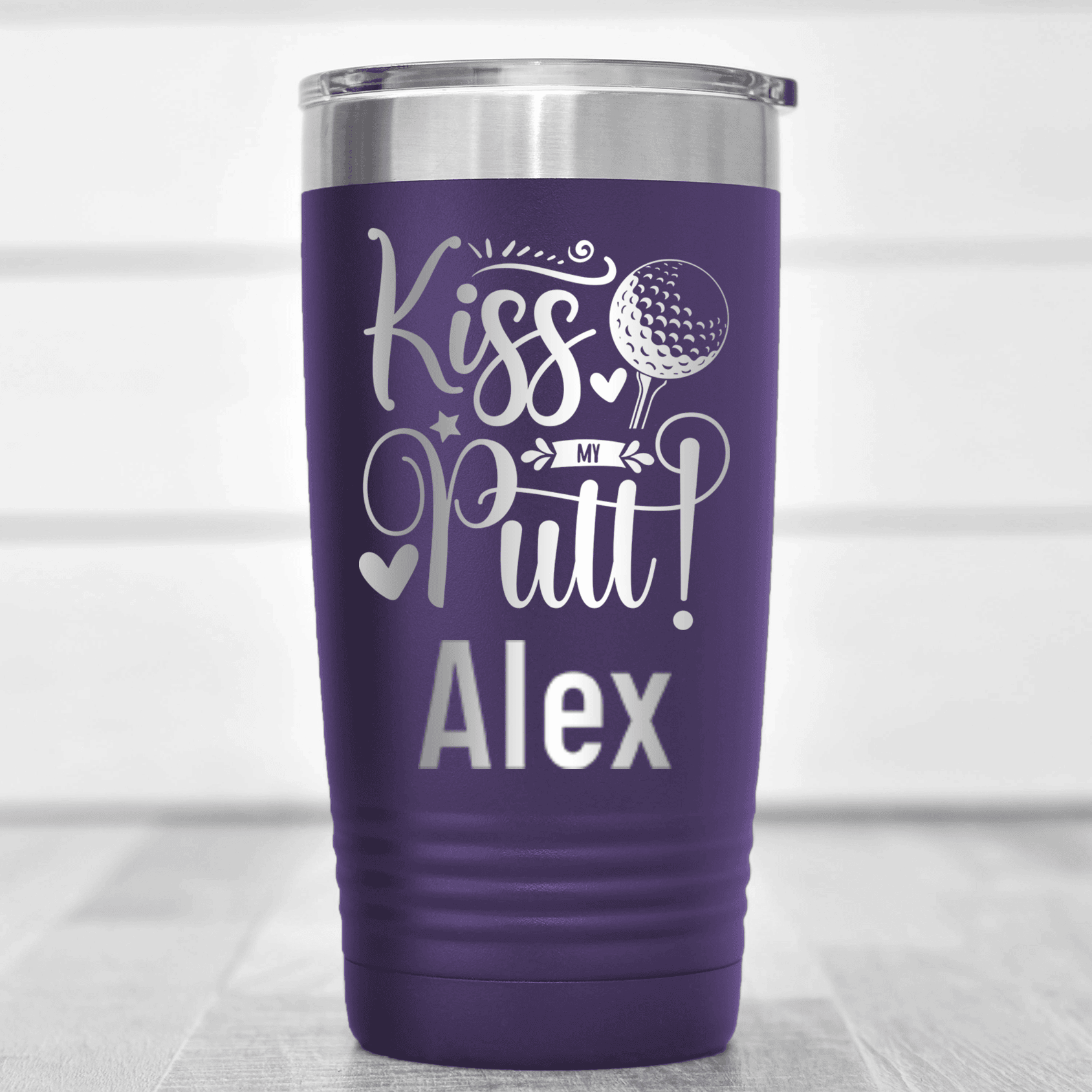 Purple Golf Gifts For Her Tumbler With You Can Kiss My Putt Design