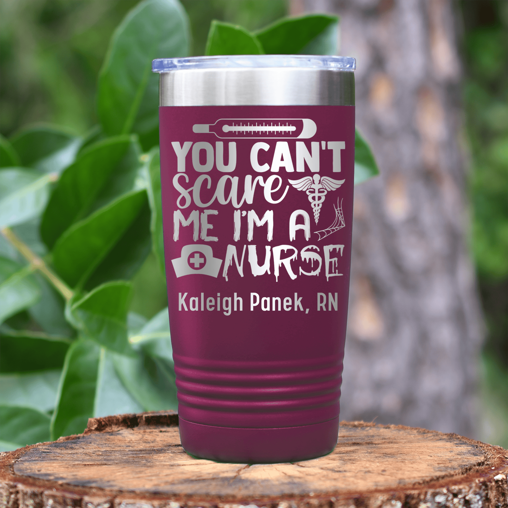 Maroon Nurse Tumbler With You Dont Scare Me Im A Nurse Design