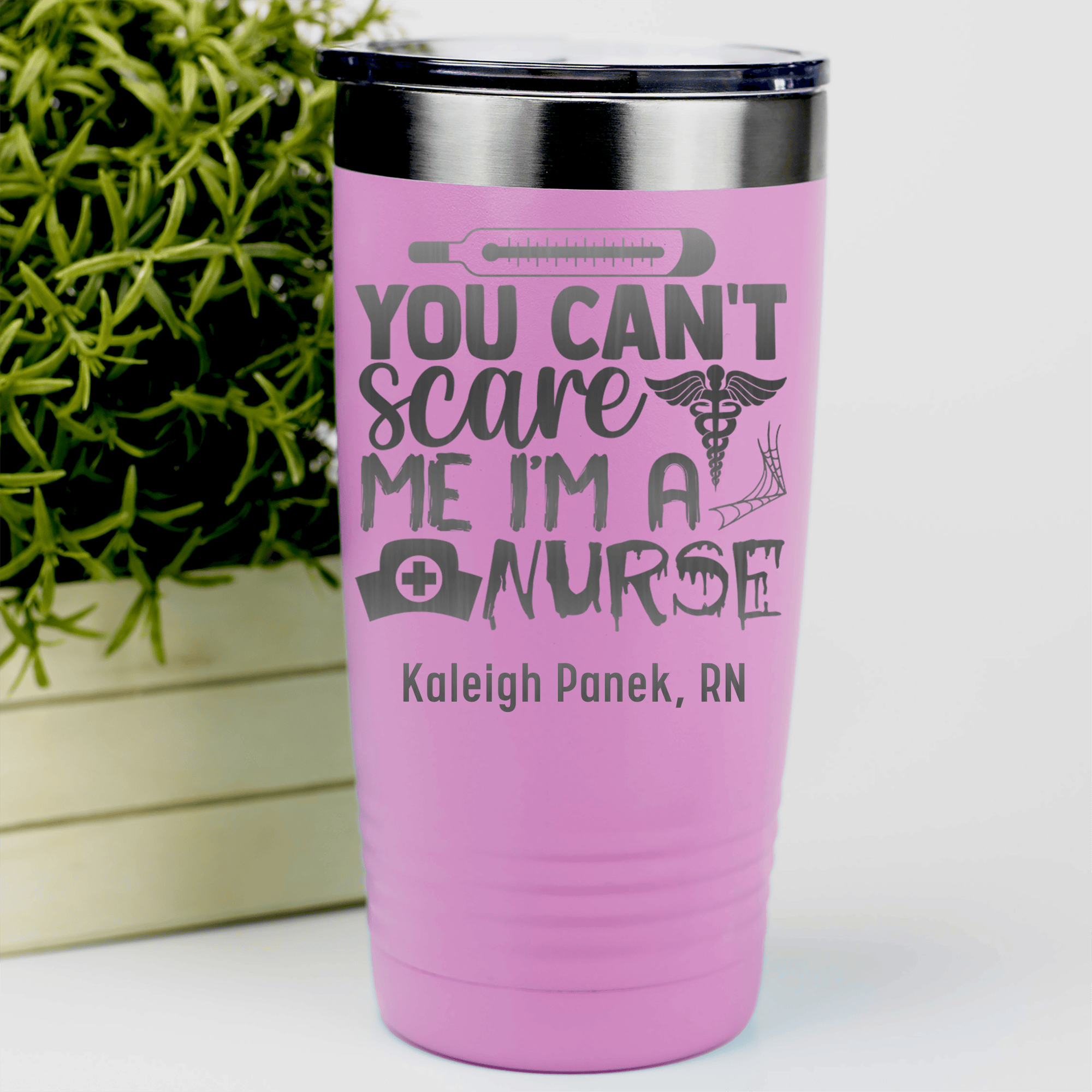 Pink Nurse Tumbler With You Dont Scare Me Im A Nurse Design