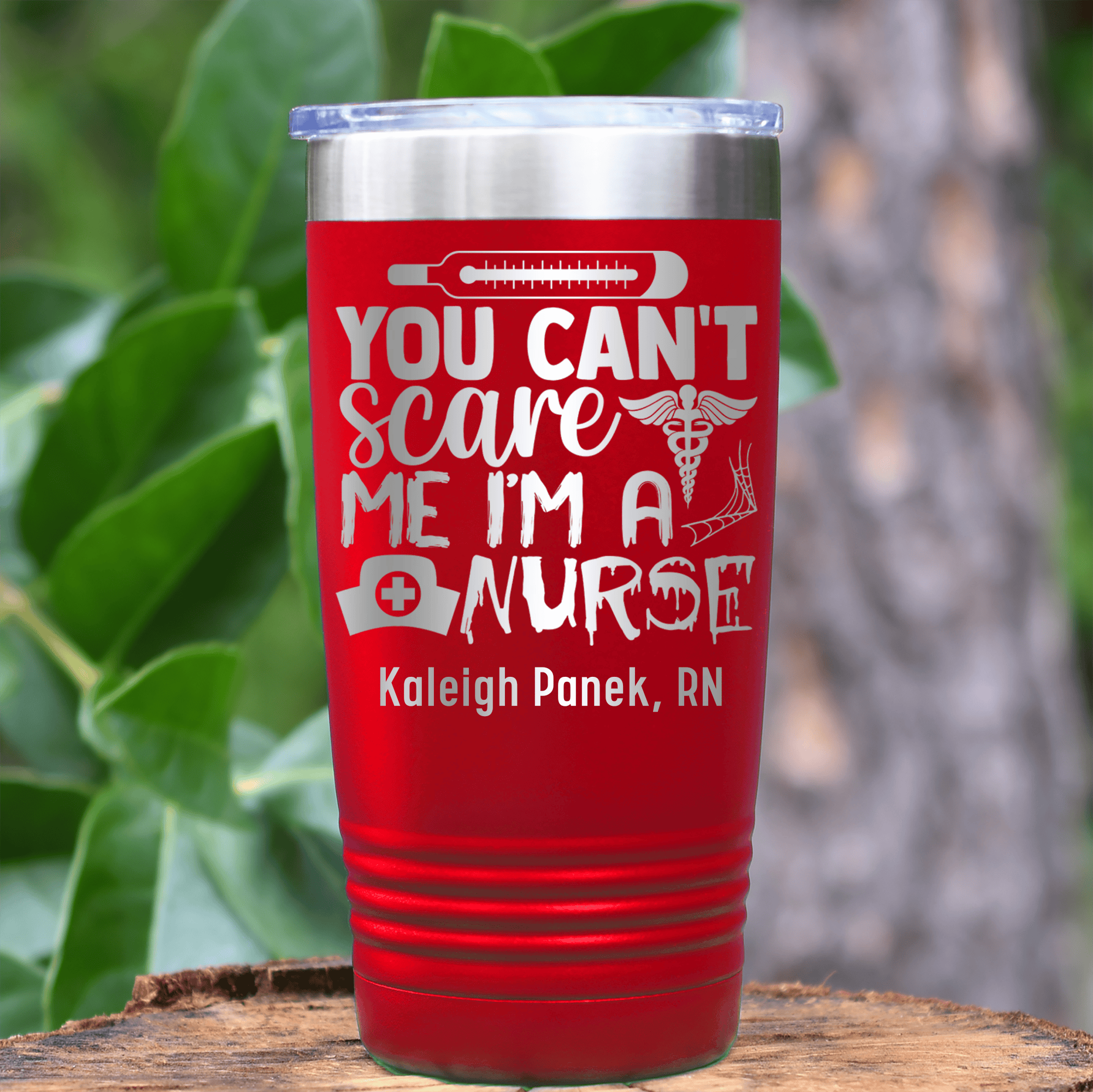 Red Nurse Tumbler With You Dont Scare Me Im A Nurse Design