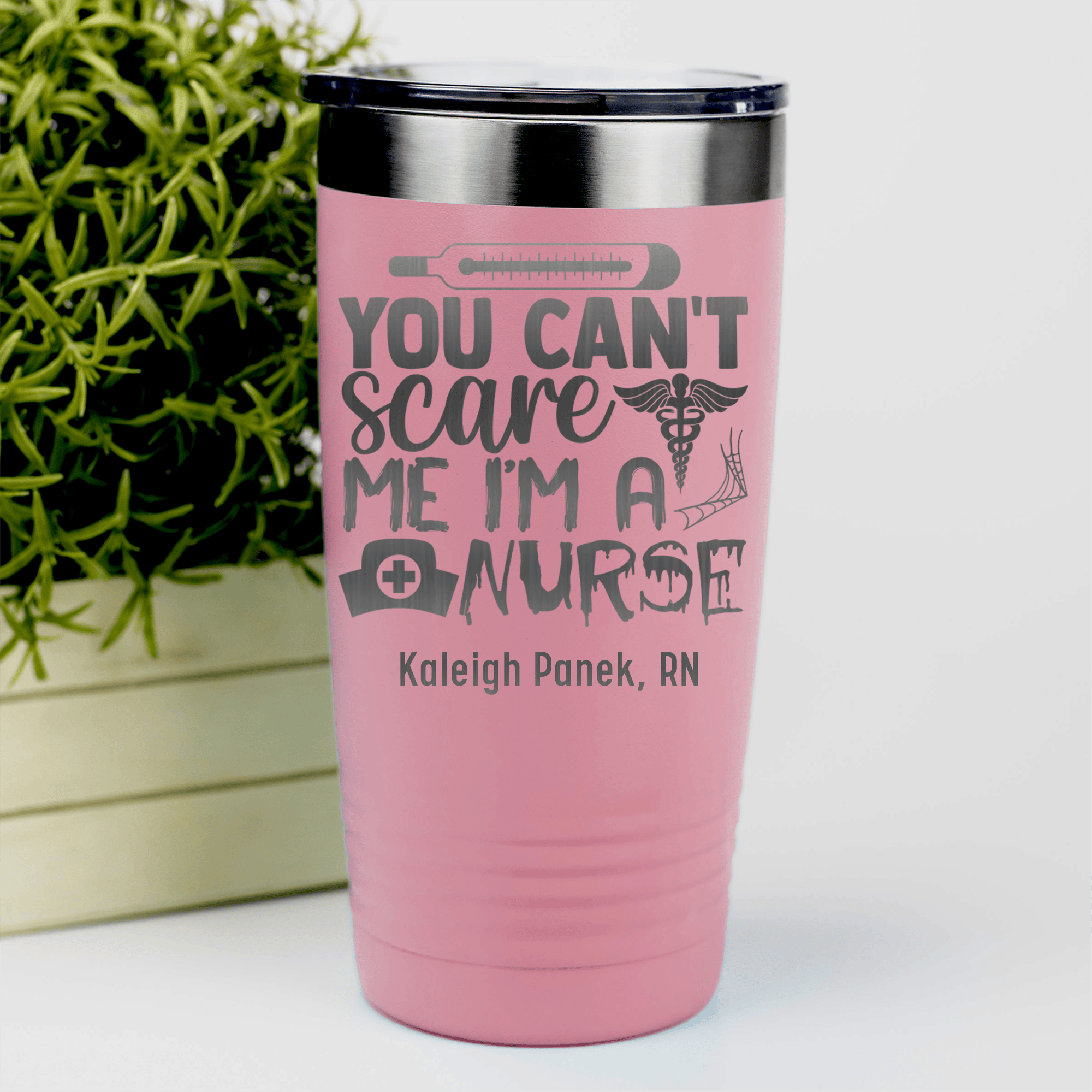 Salmon Nurse Tumbler With You Dont Scare Me Im A Nurse Design