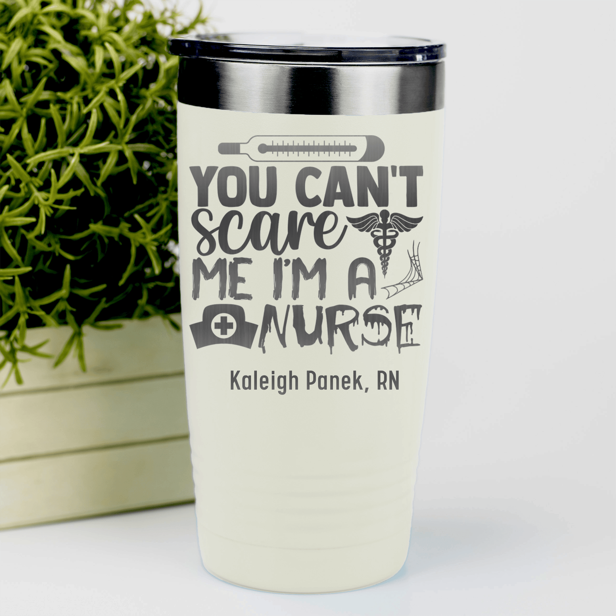 White Nurse Tumbler With You Dont Scare Me Im A Nurse Design