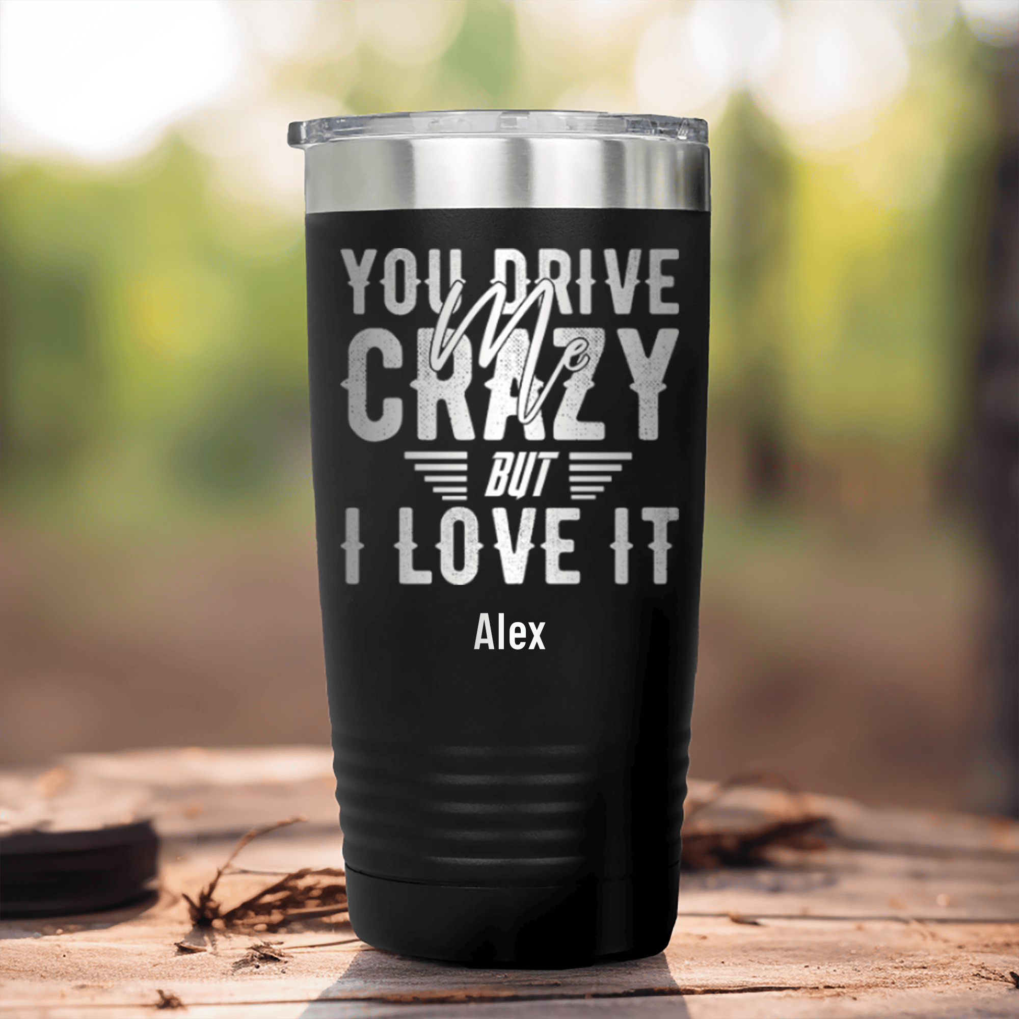 Black Best Friend Tumbler With You Drive Me Crazy But I Love You Design