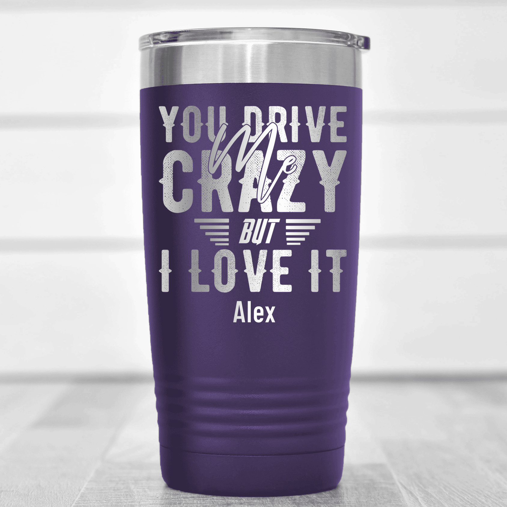 Purple Best Friend Tumbler With You Drive Me Crazy But I Love You Design