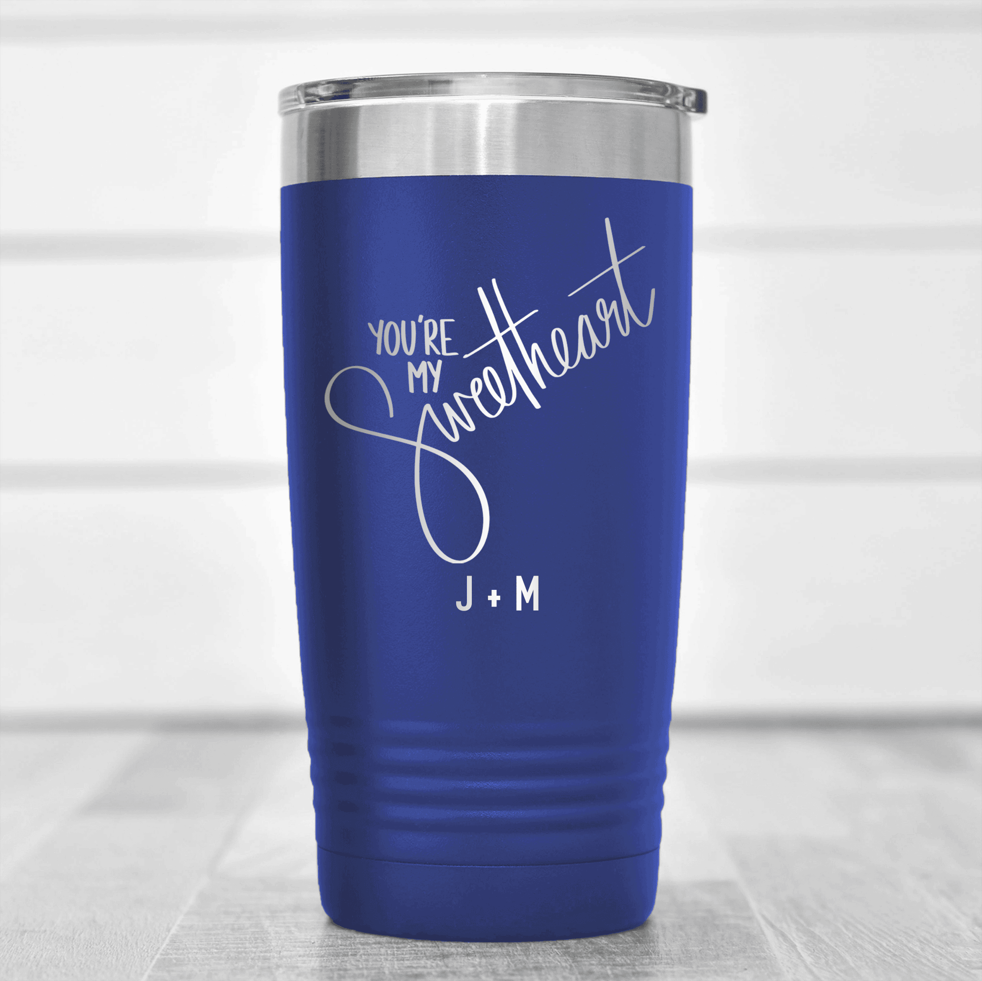 Blue Valentines Day Tumbler With Youre My Sweetheart Design