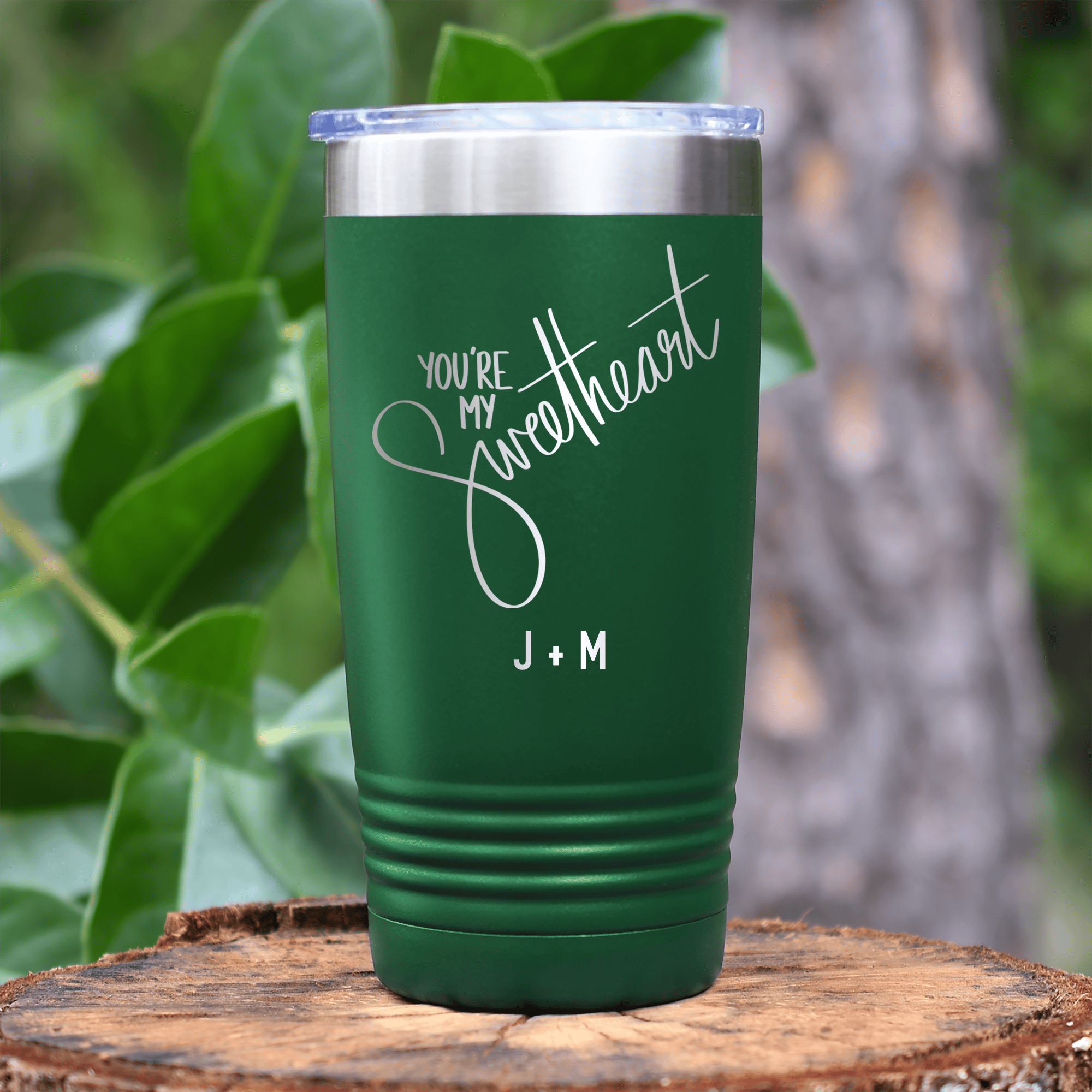Green Valentines Day Tumbler With Youre My Sweetheart Design