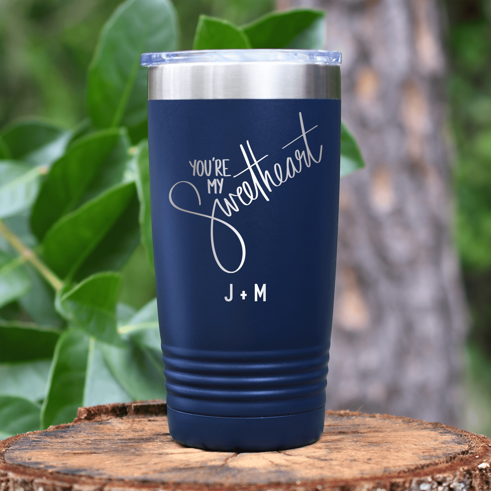 Navy Valentines Day Tumbler With Youre My Sweetheart Design