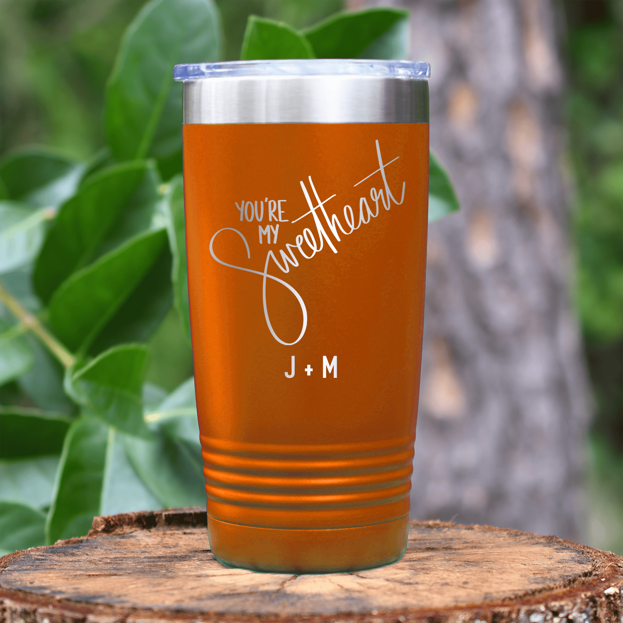 Orange Valentines Day Tumbler With Youre My Sweetheart Design