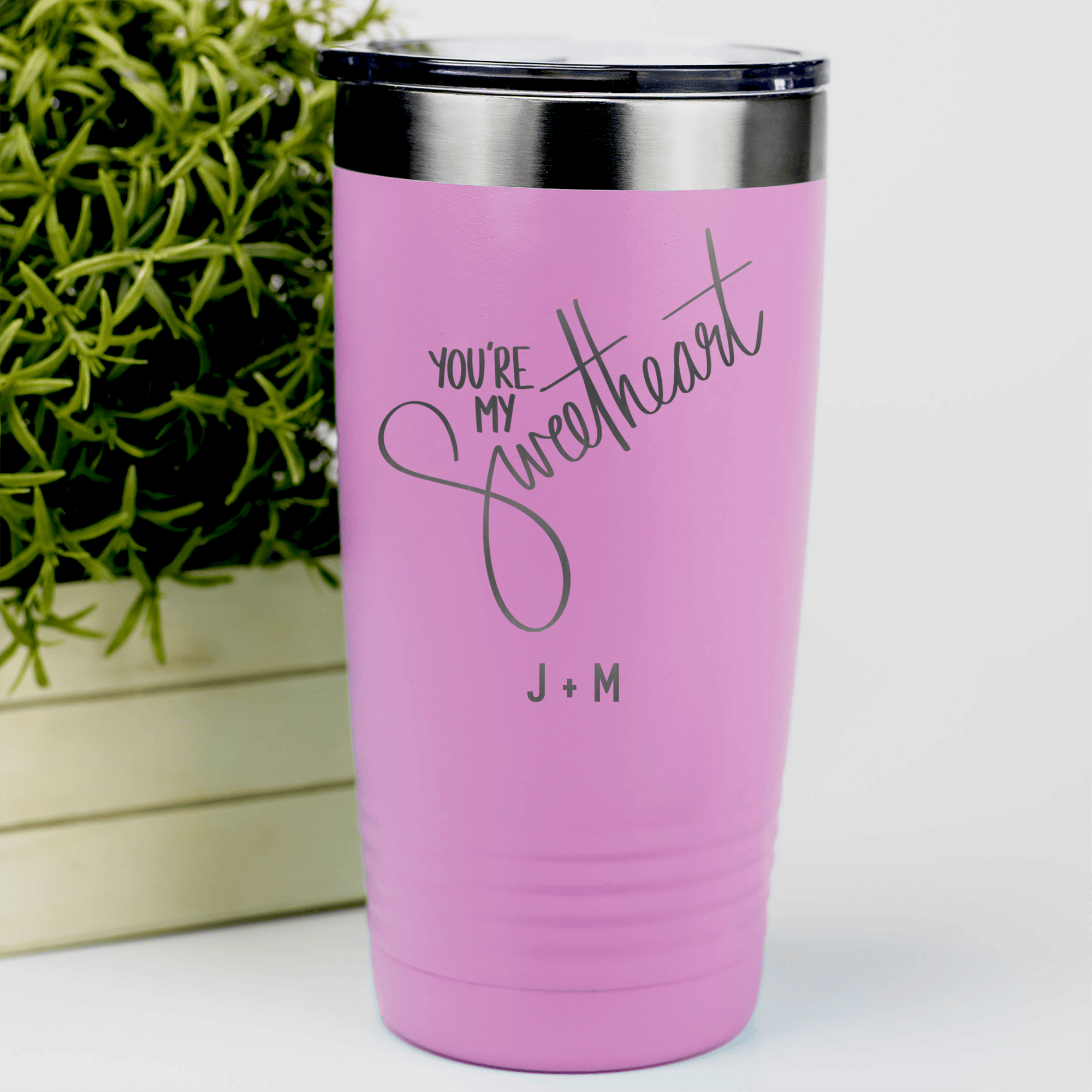 Pink Valentines Day Tumbler With Youre My Sweetheart Design