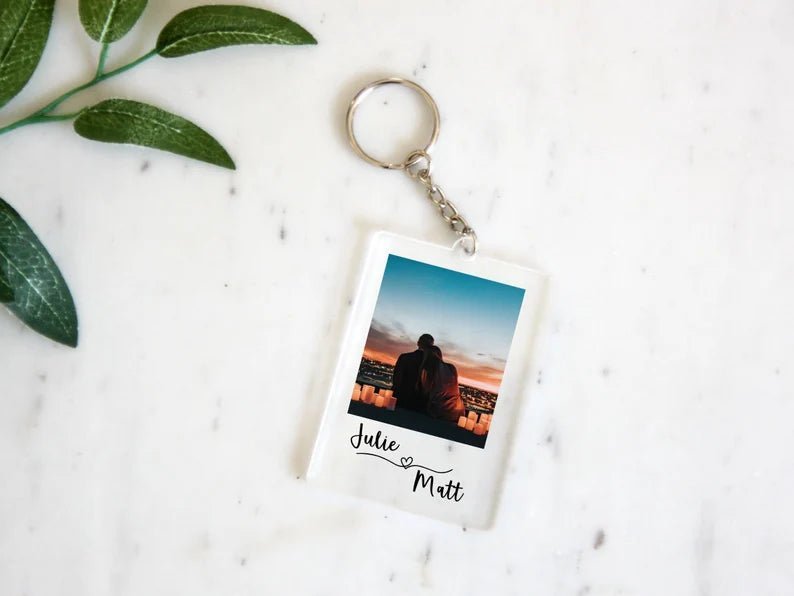 Anniversary Couples Photo Keychain