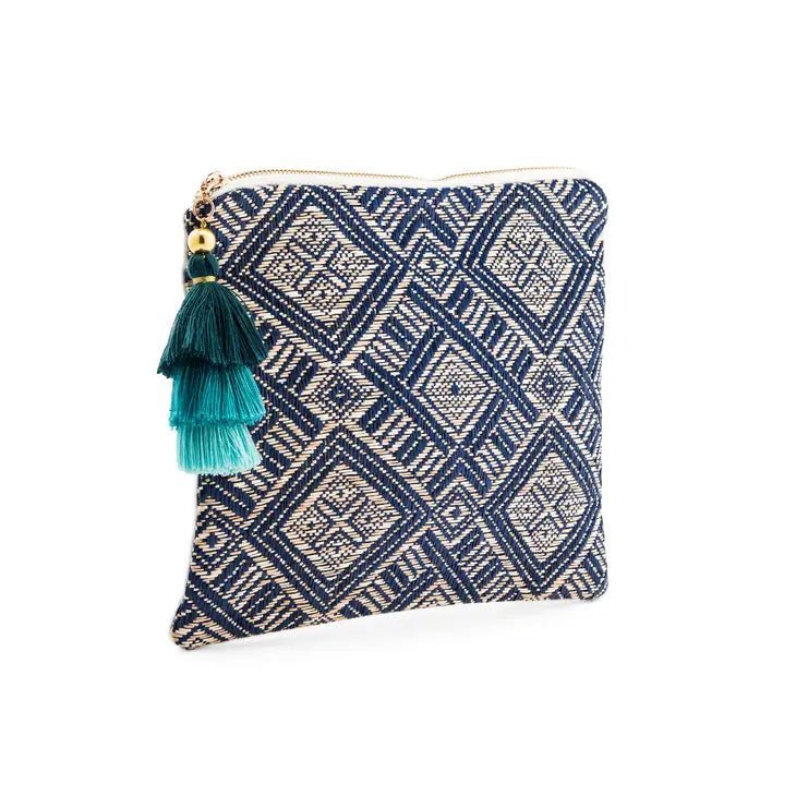 Bags & Luggage - Women's Bags - Cosmetic Bags & Cases Navy Blue Geo Tribal Print Makeup Bag