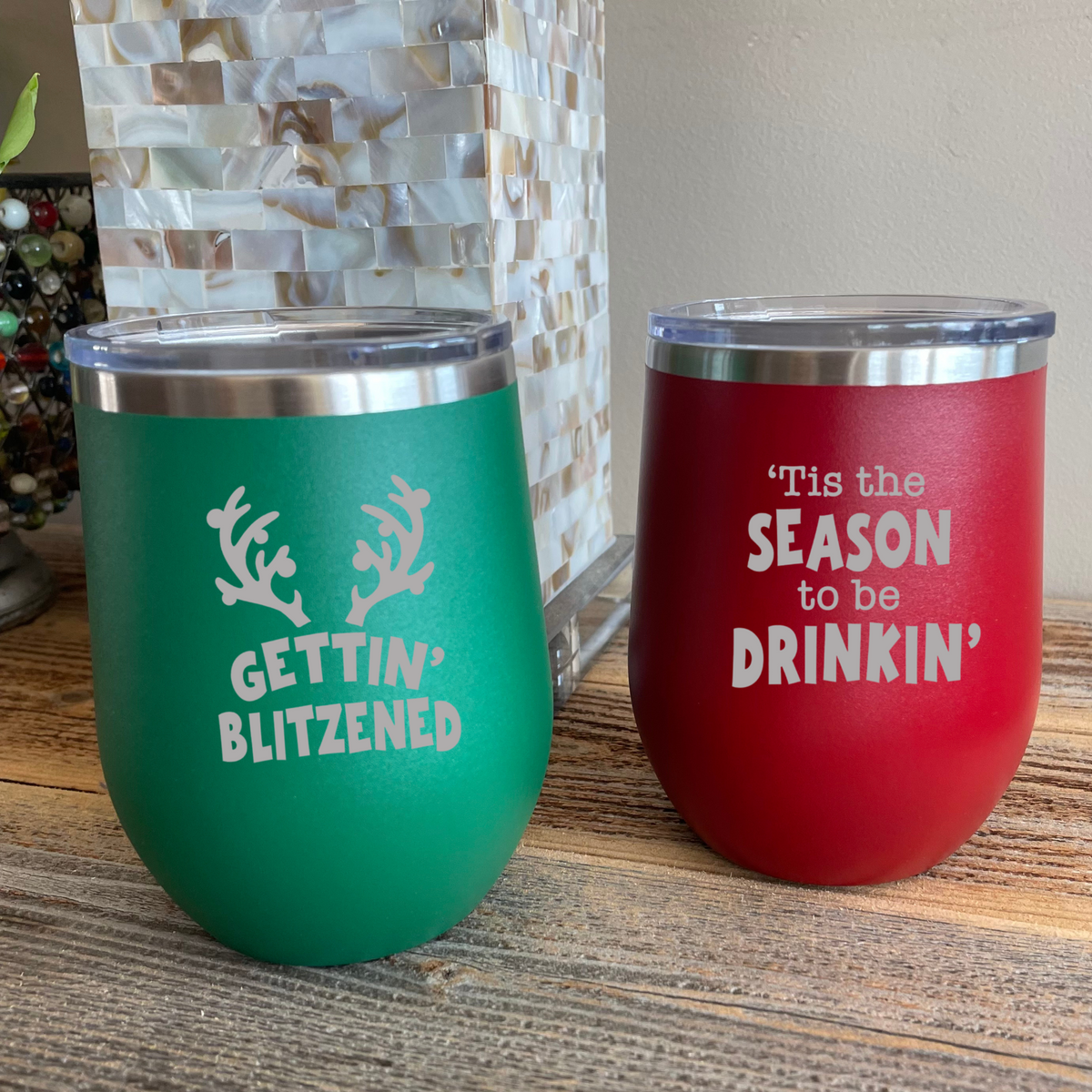 Christmas Wine Tumblers