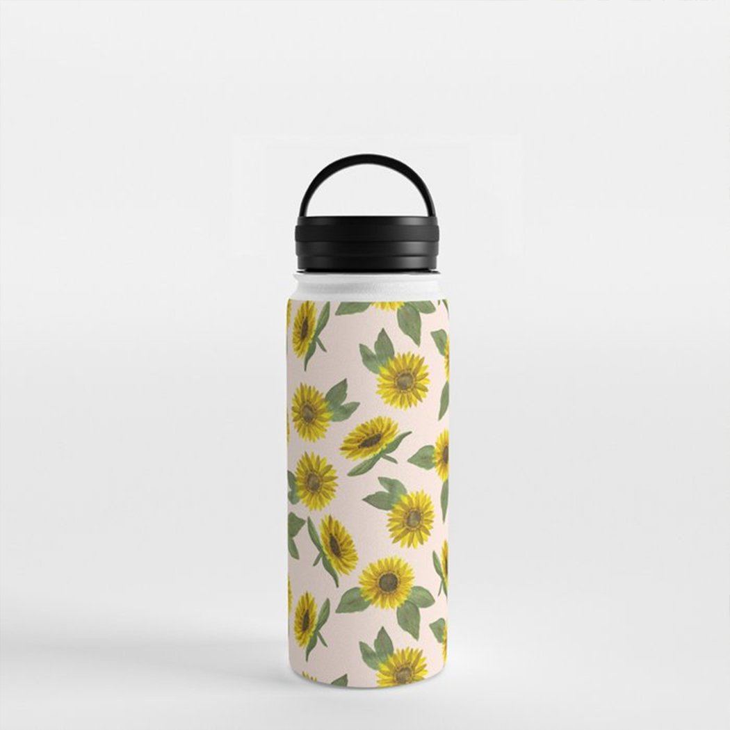 Drinkware Sunflower Handle Lid Water Bottle