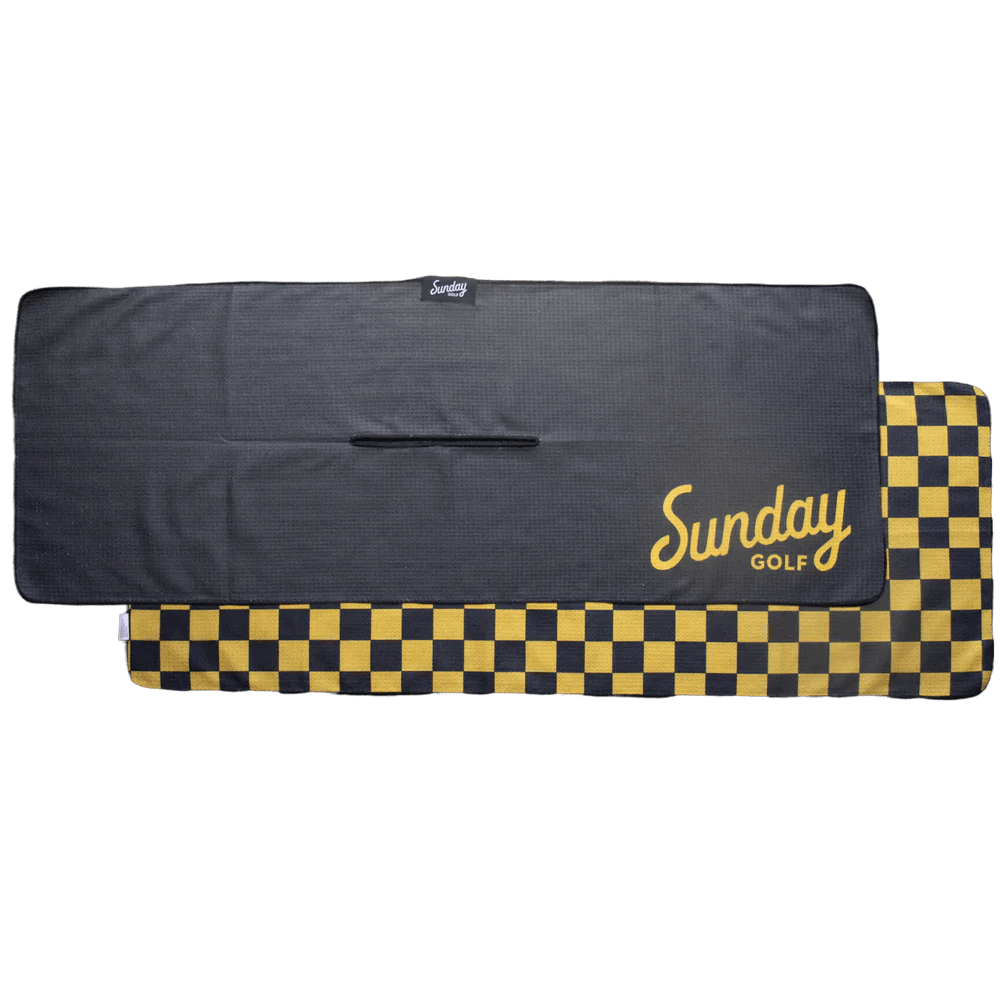 Golf Black & Yellow Tailgate Golf Towel