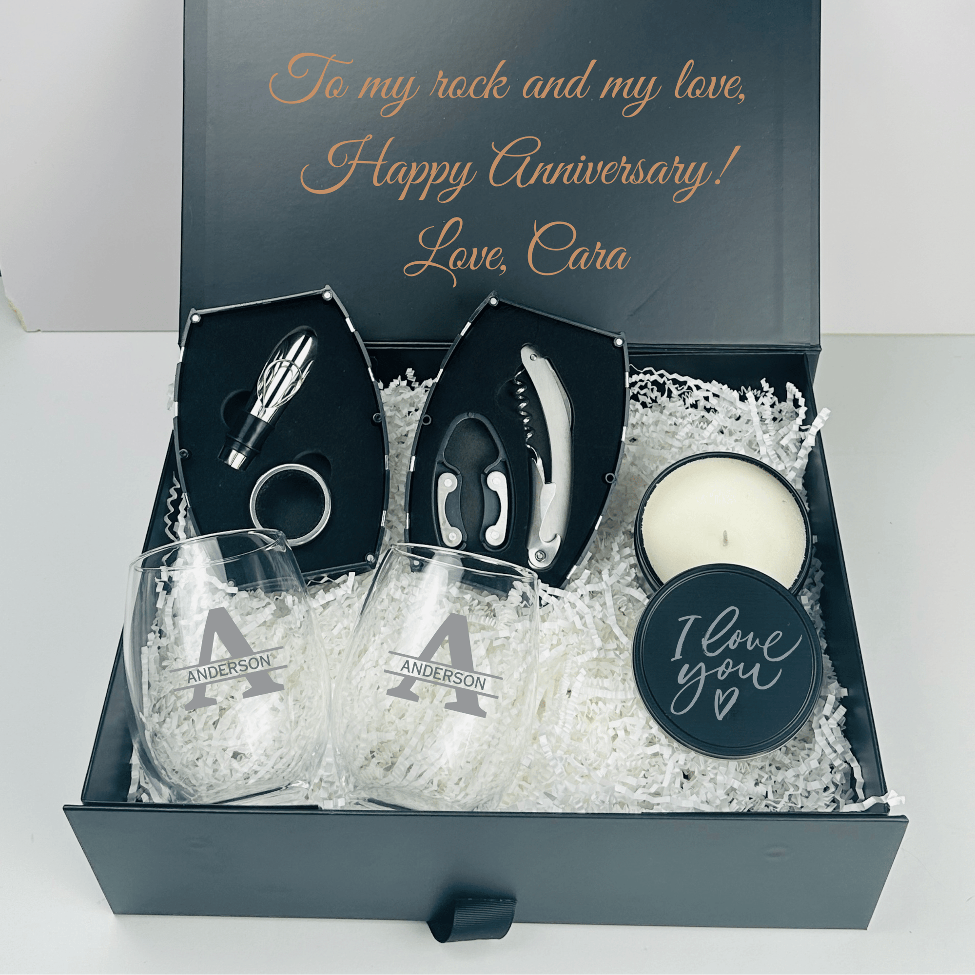 Elegant Anniversary Wine Gift Box