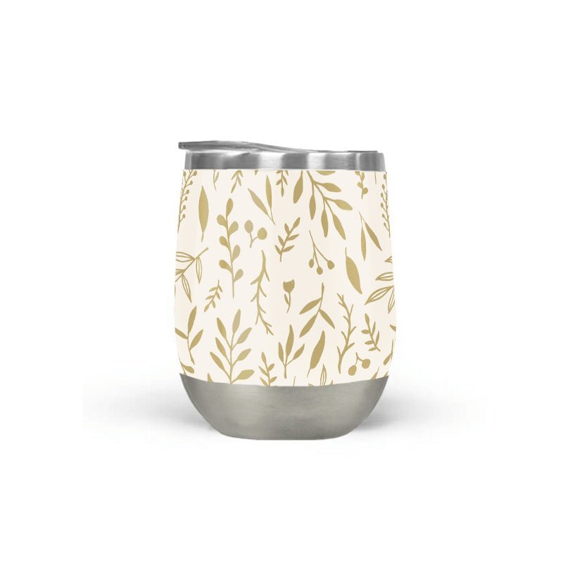 Home & Garden Gold Falling Leaves Wine Tumbler