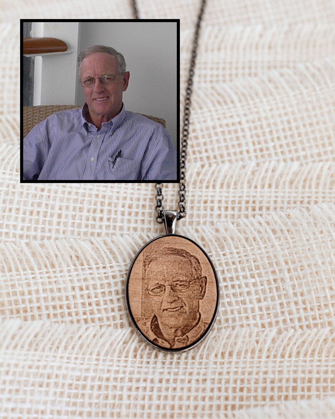 Etched Memories Wooden Necklace