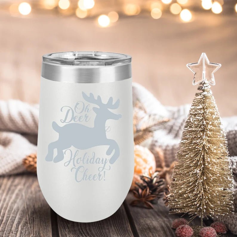 Personalized Holiday Deer Tumbler