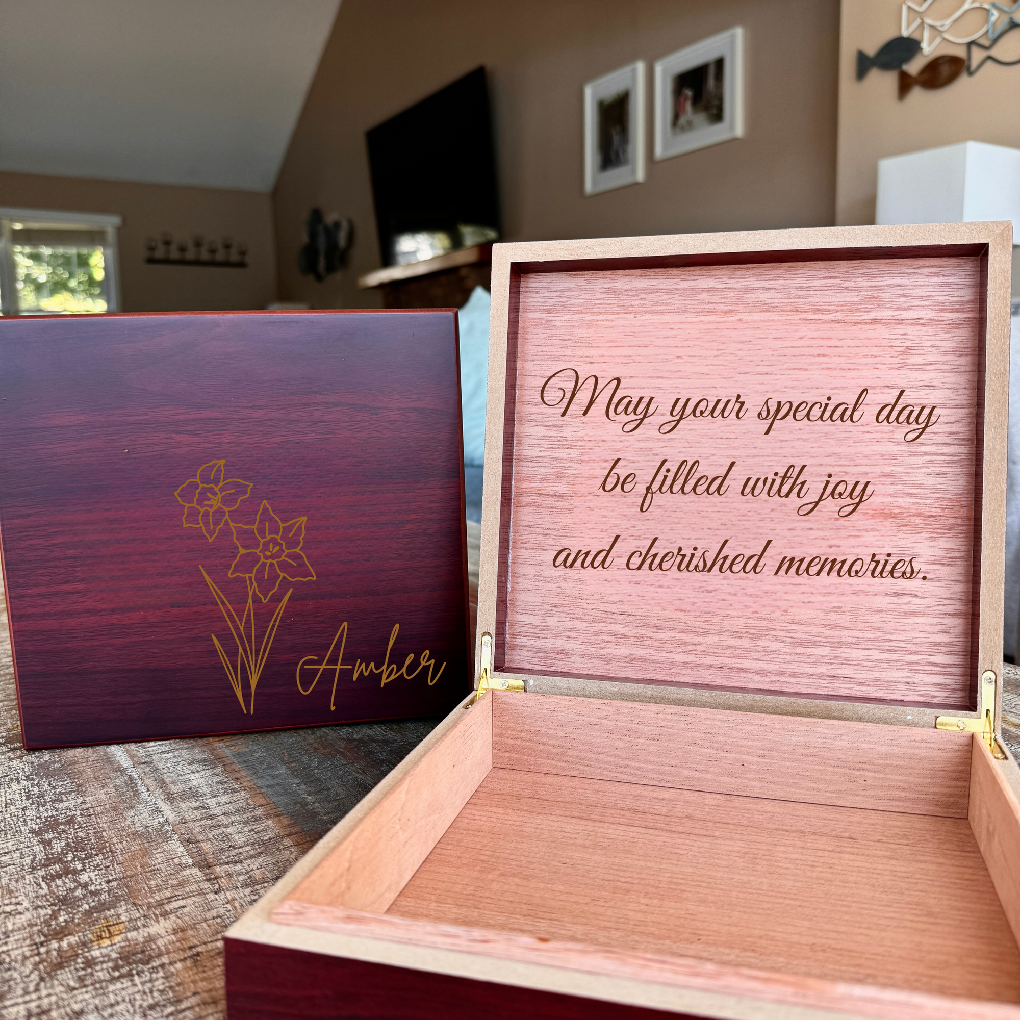 Custom Cherry Wood Keepsake Box