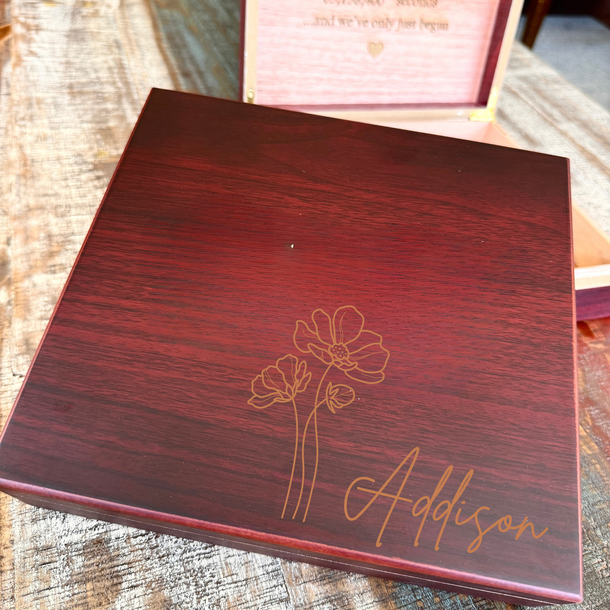 Custom Cherry Wood Keepsake Box