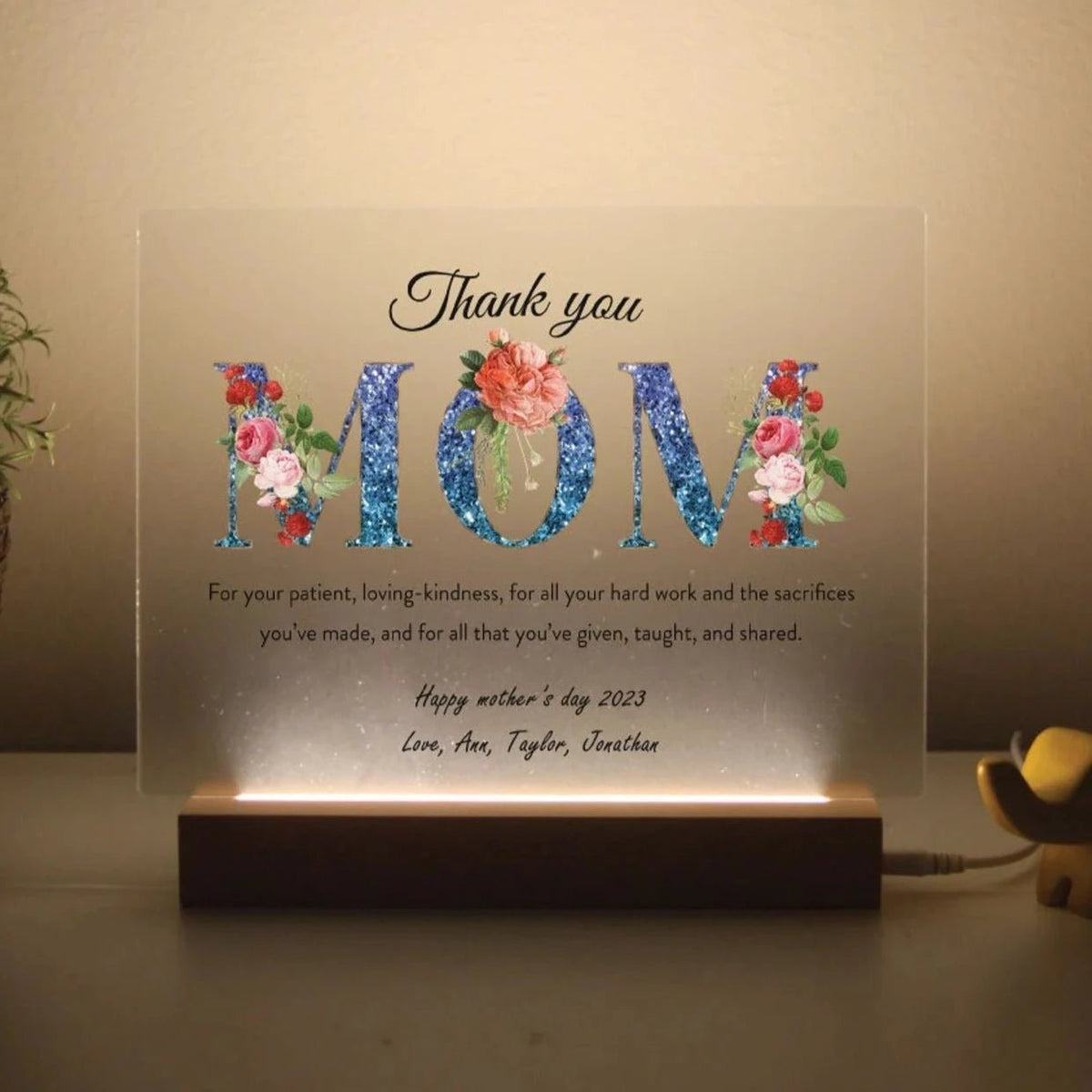 Light Up Best Mom Plaque