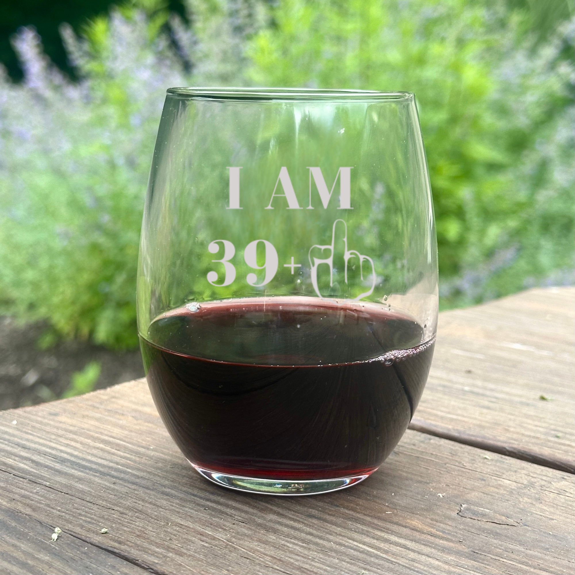 Witty Birthday Custom Wine Glass