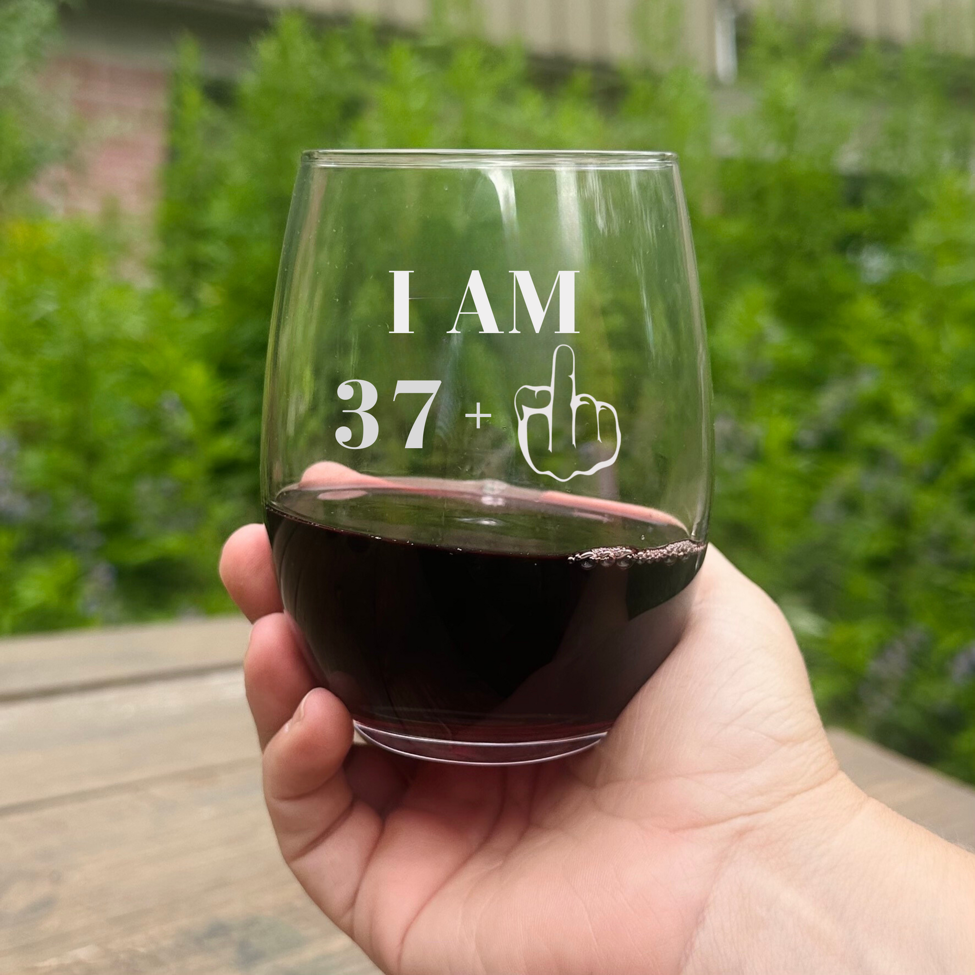 30s birthday stemless wine glass