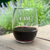 80th Humorous Stemless Wine Glass