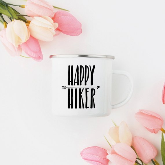 Mugs Hiking Gift for Hiker Enamel Mug Wanderlust