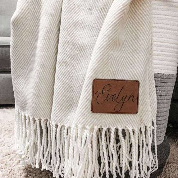 Farmhouse Monogram Throw Blanket