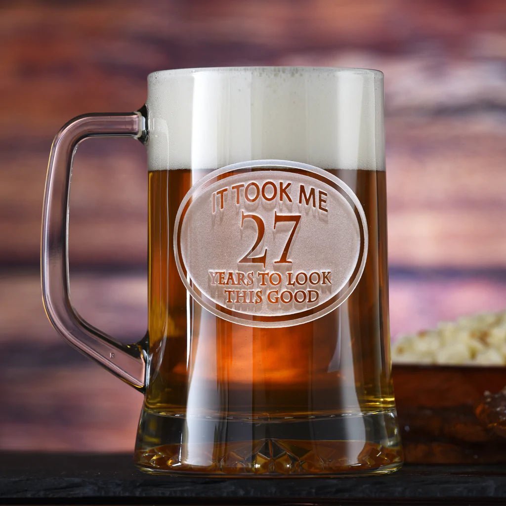 pint glass Engraved Birthday Beer Mug