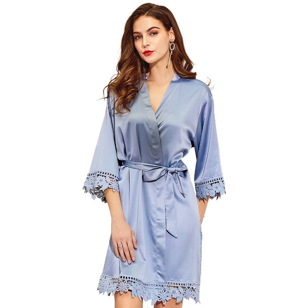 Robes Silky Satin Lace Robe