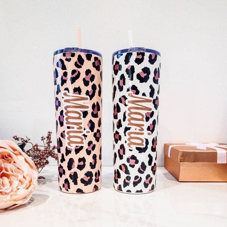 Tumbler Leopard Print Skinny Tumblers