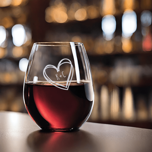 Couple Stemless Wine Glass